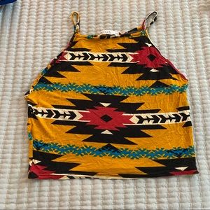 Cropped Geometric tank Tee